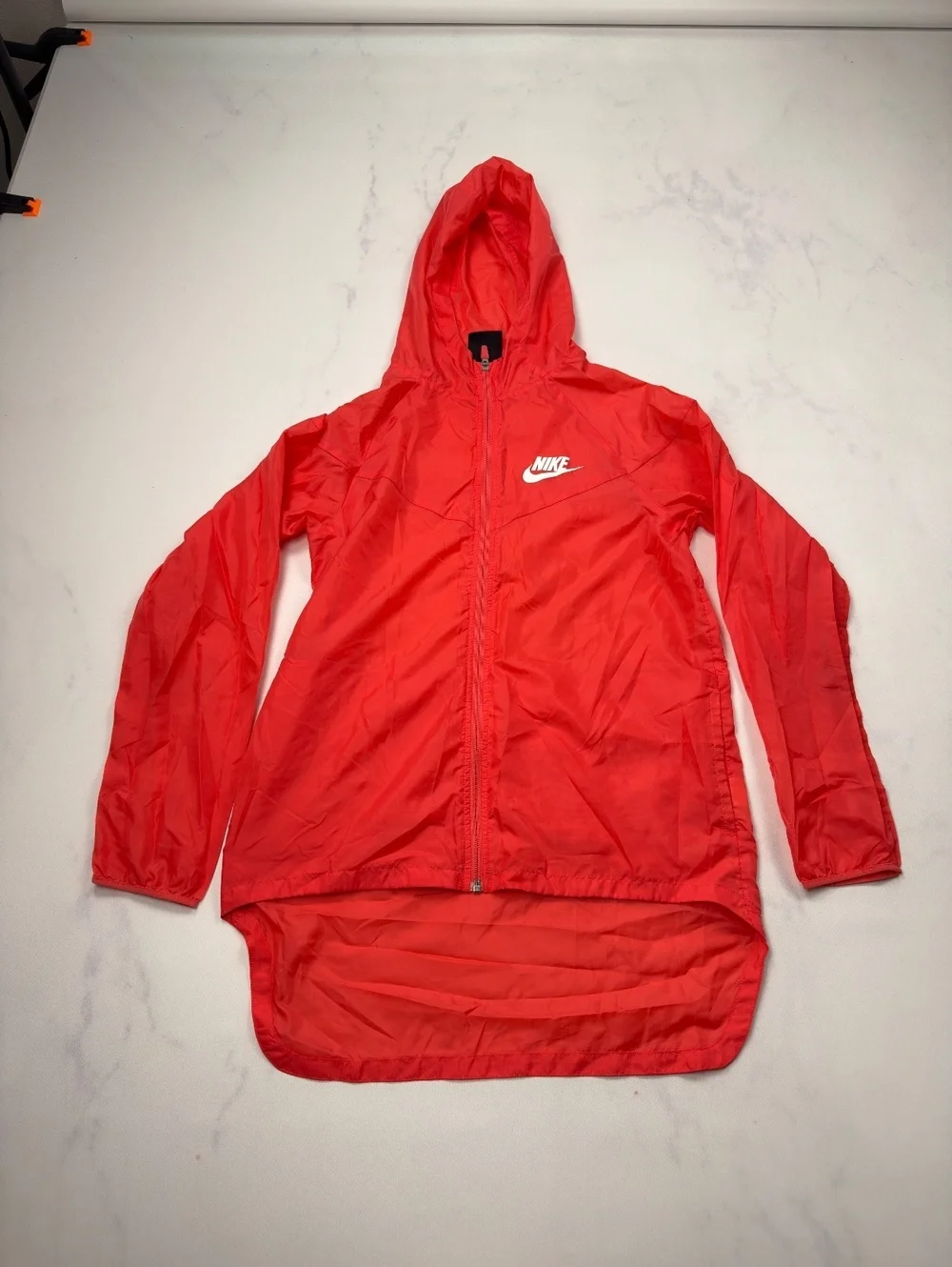 Nike Hooded Windbreaker Red / Orange Lightweight Jacket - Boys XL